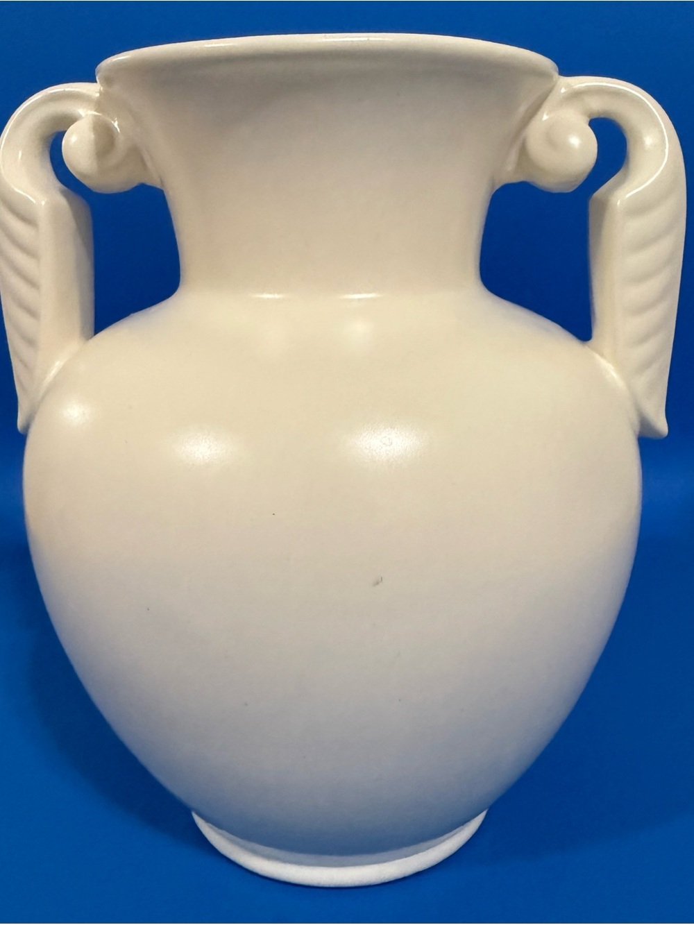 Vintage STANGL Pottery 3104 Matte White Classical Urn Scrolled Foliate Handles